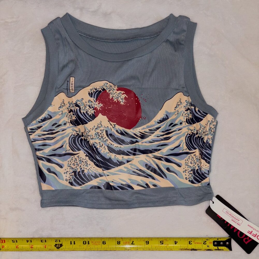 Sun & Wave Graphic Ribbed Tanktop - Picture 7 of 7